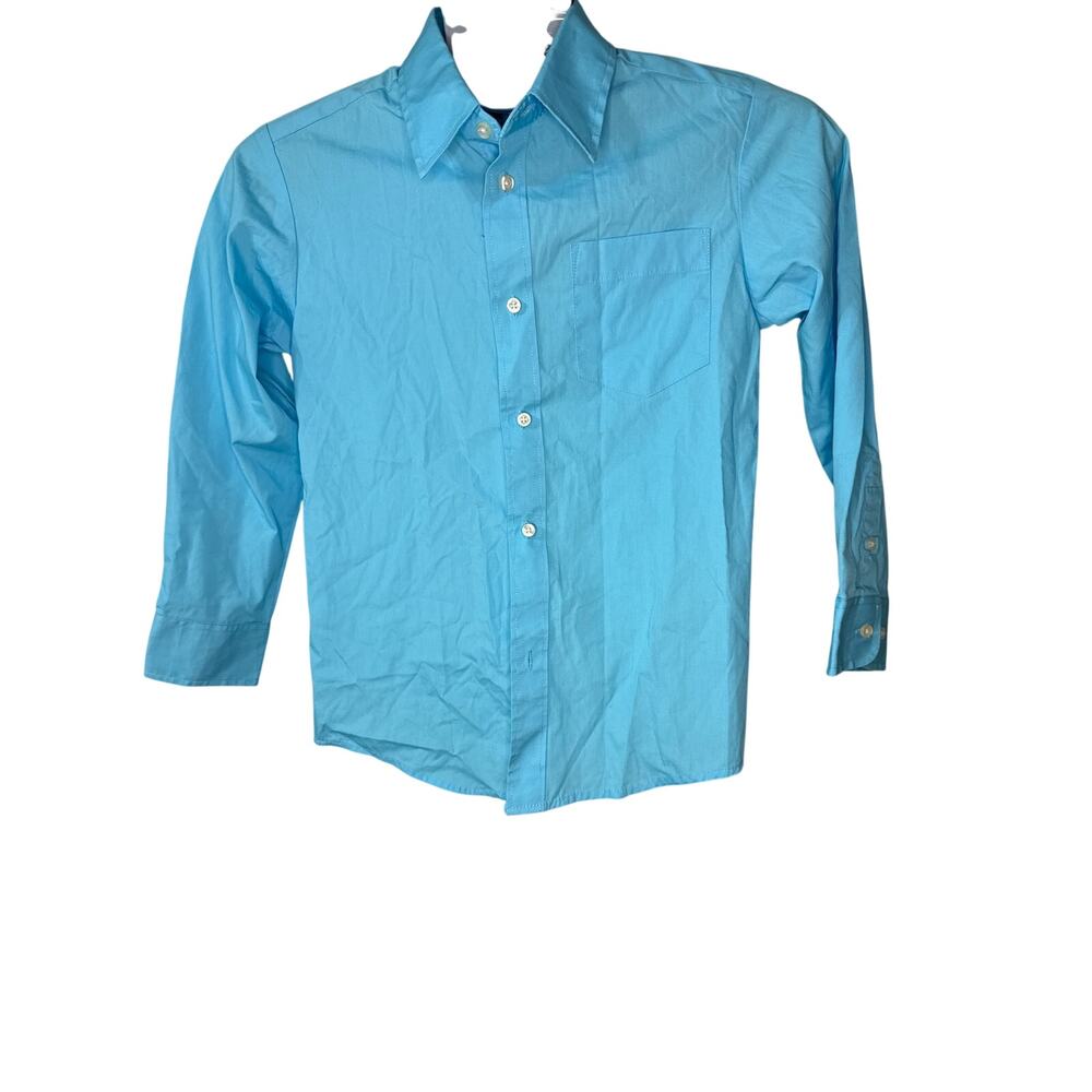 Izod Blue Casual Button Down Shirt Boys Sz 10